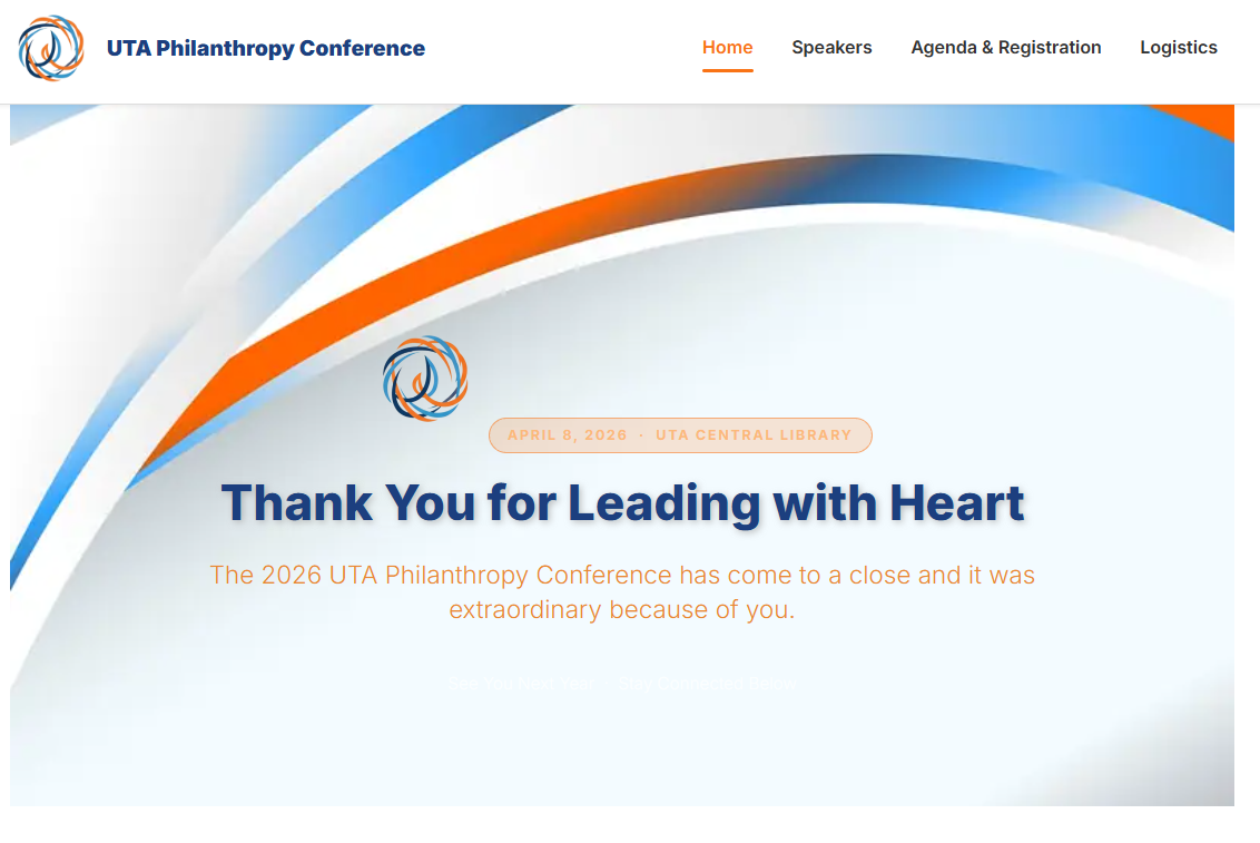 UT Arlington Philanthropy Conference website project image